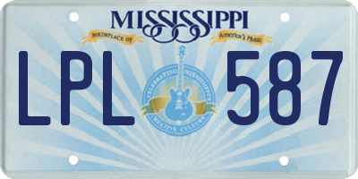 MS license plate LPL587