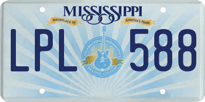 MS license plate LPL588
