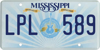 MS license plate LPL589