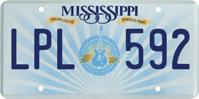MS license plate LPL592
