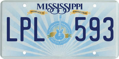 MS license plate LPL593