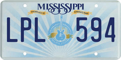 MS license plate LPL594