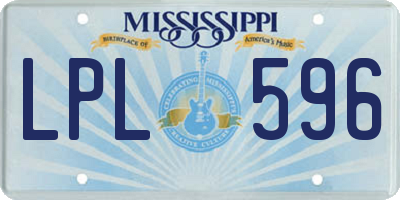 MS license plate LPL596