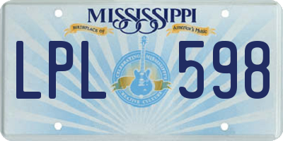 MS license plate LPL598