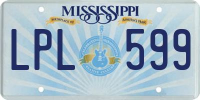 MS license plate LPL599
