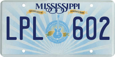 MS license plate LPL602
