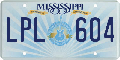 MS license plate LPL604