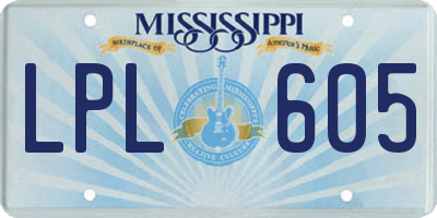 MS license plate LPL605