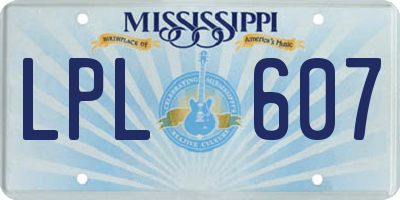 MS license plate LPL607