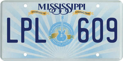 MS license plate LPL609