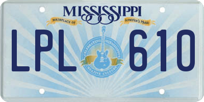 MS license plate LPL610