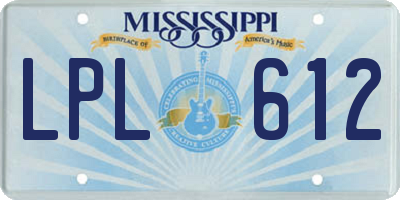 MS license plate LPL612