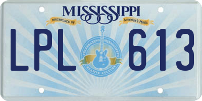 MS license plate LPL613