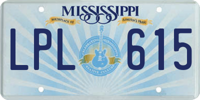 MS license plate LPL615