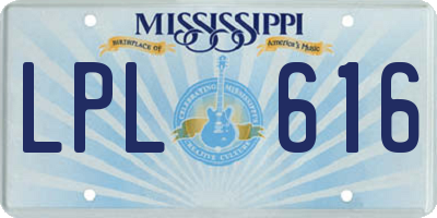 MS license plate LPL616