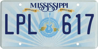 MS license plate LPL617