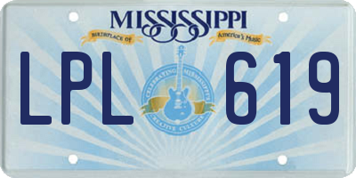MS license plate LPL619