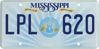 MS license plate LPL620
