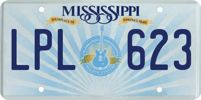 MS license plate LPL623