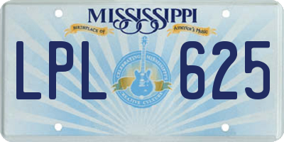 MS license plate LPL625