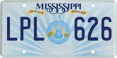 MS license plate LPL626