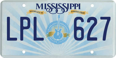 MS license plate LPL627