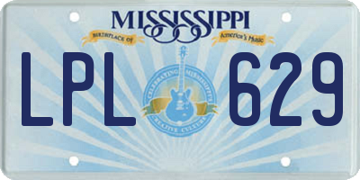 MS license plate LPL629