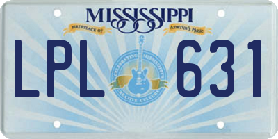 MS license plate LPL631