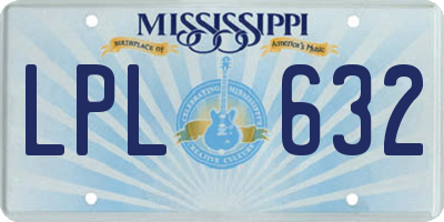 MS license plate LPL632