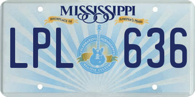 MS license plate LPL636