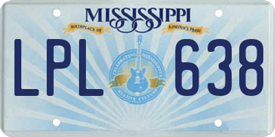 MS license plate LPL638