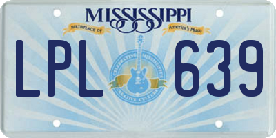 MS license plate LPL639