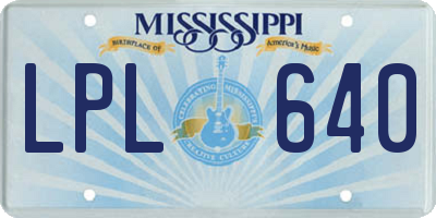 MS license plate LPL640