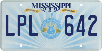 MS license plate LPL642