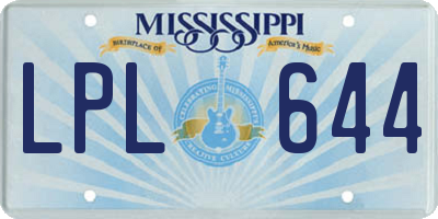 MS license plate LPL644