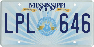 MS license plate LPL646