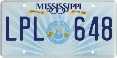MS license plate LPL648