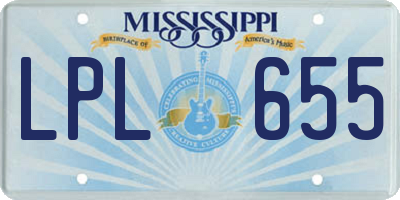 MS license plate LPL655