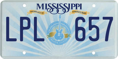 MS license plate LPL657