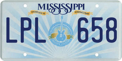 MS license plate LPL658