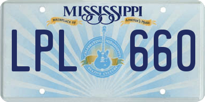 MS license plate LPL660
