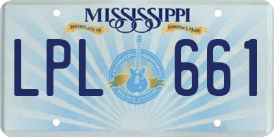 MS license plate LPL661
