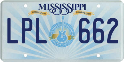MS license plate LPL662