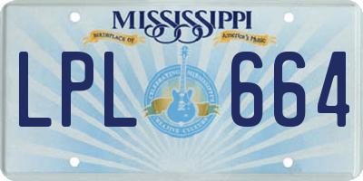 MS license plate LPL664