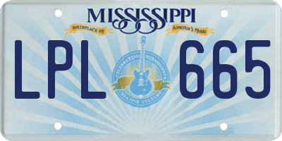 MS license plate LPL665
