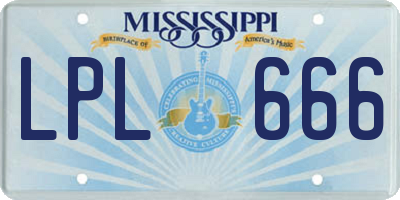 MS license plate LPL666