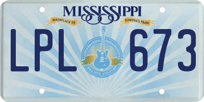 MS license plate LPL673