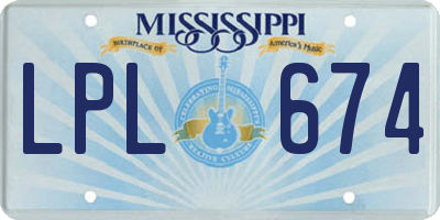 MS license plate LPL674