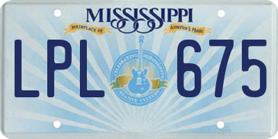 MS license plate LPL675