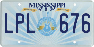 MS license plate LPL676